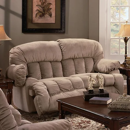 Casual Rocker Recliner Loveseat with Lift-Up Footrests